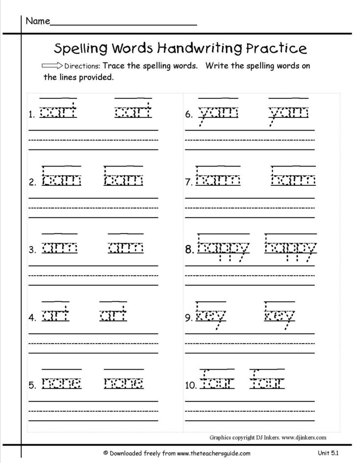 Writing Worksheets For 1st Grade Free