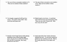 Two Variable Equations Worksheet