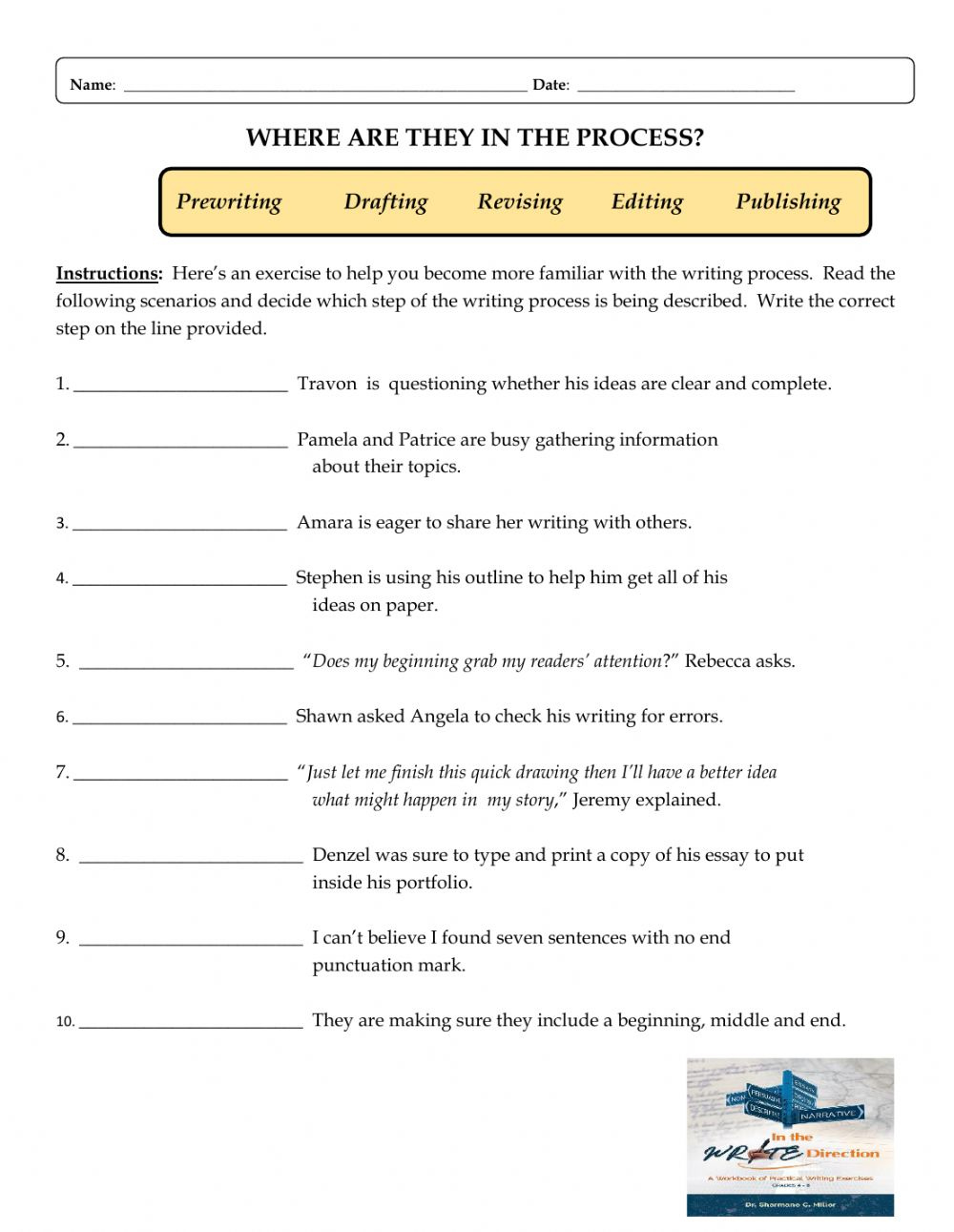 writing process worksheets pdf