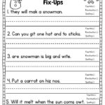 Winter Snowman ELA And Writing Printables First Grade Writing