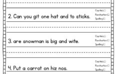Winter snowman ELA And Writing Printables First Grade Writing