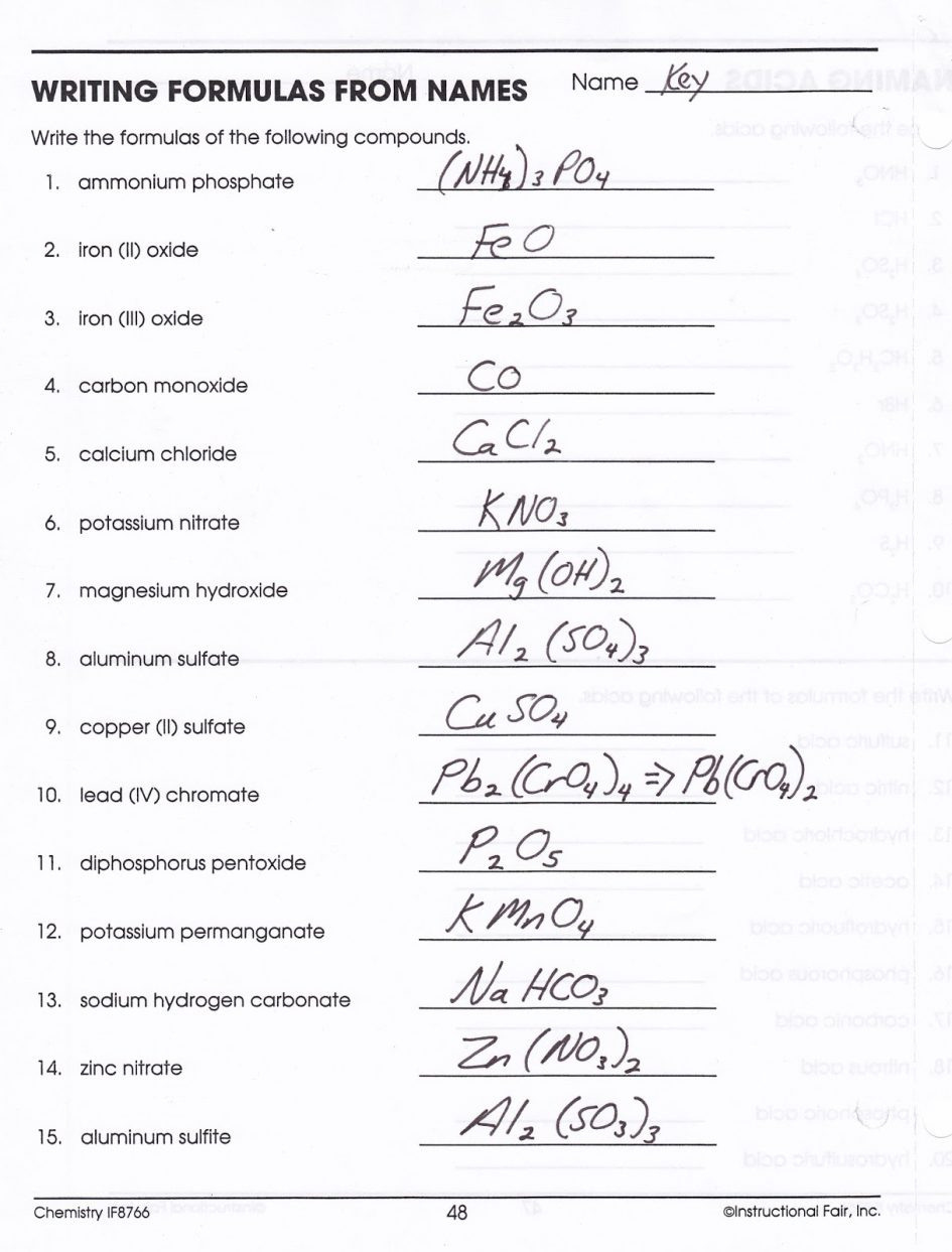 Worksheet Chemical Formula Writing Worksheet Worksheet For Db excel
