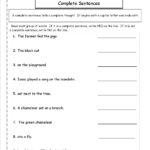 Worksheet Complete Sentences Worksheets Complete Sentence Db Excel