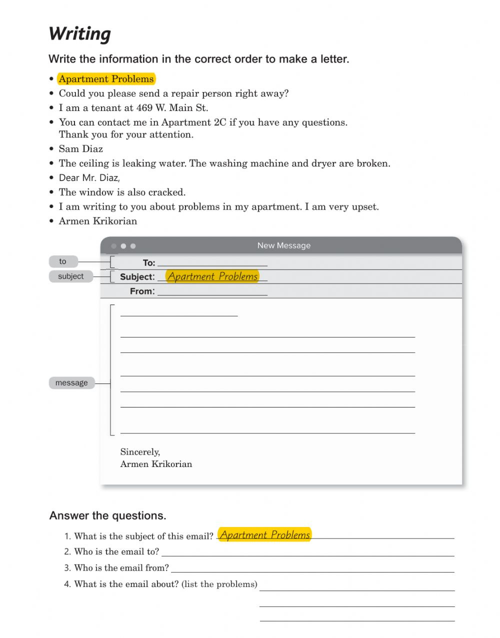 Write An Email Interactive Worksheet