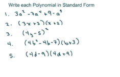 Write Each Polynomial In Standard Form YouTube