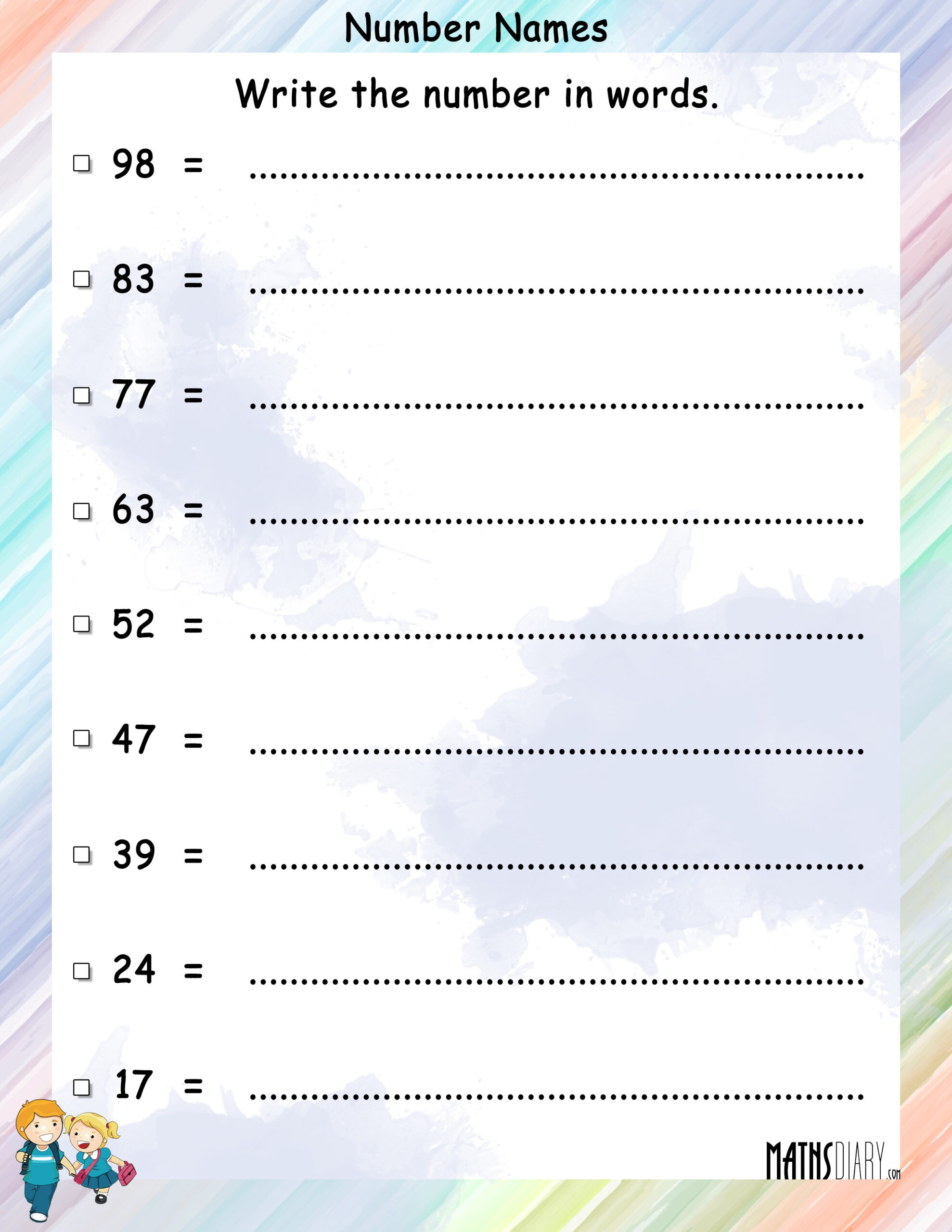 Writing Numbers In Words Worksheets Grade 2 Writing Worksheets