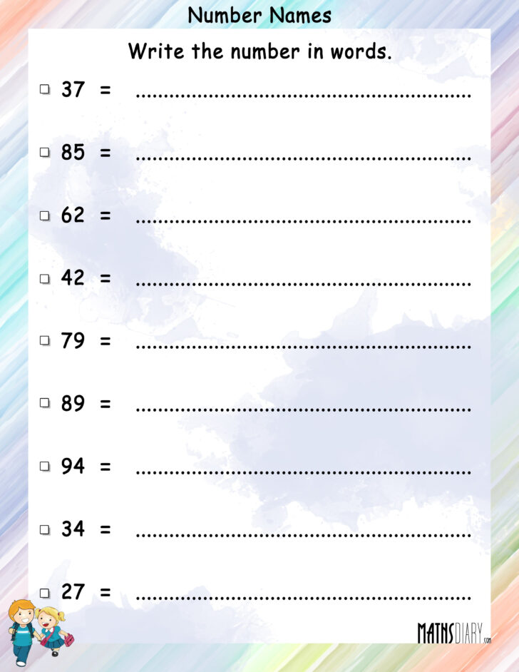 Worksheet Writing Numbers In Words