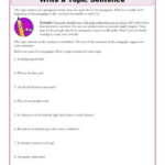 Write The Topic Sentence Writing Worksheet