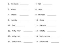 Write The Words In Number Form Version 1 Writing Numbers Number