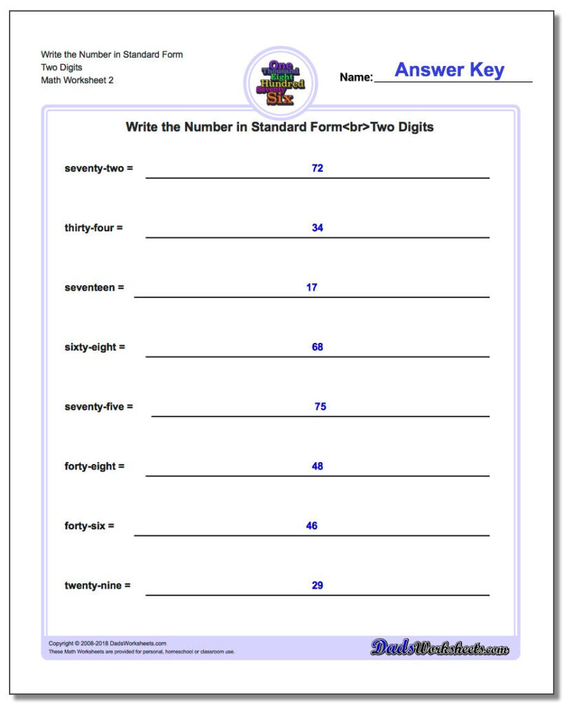 Writing Numbers In Different Forms Worksheet | Writing Worksheets