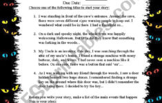 Writing A Scary Story ESL Worksheet By Frec