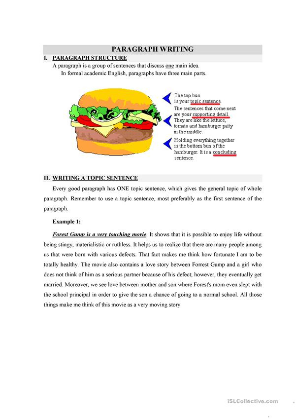 Writing A Topic Sentence Worksheet Writing Worksheets