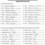 Writing And Naming Binary Compounds Worksheet Answer Key Db Excel