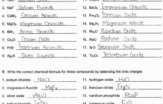Writing And Naming Binary Compounds Worksheet Answer Key Db excel