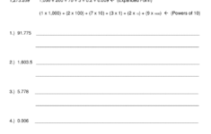 Writing Decimals In Expanded Form With Powers Of Ten Worksheet Download