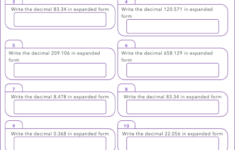 Writing Decimals In Expanded Form Worksheets Worksheets Master