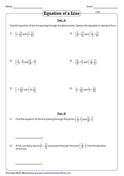 Writing Equations Given Two Points Worksheet Kuta Tessshebaylo
