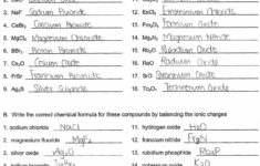 Writing Ionic Formulas Worksheet Answers