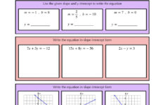 Writing Linear Equations Practice Worksheet