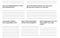 Writing Memoirs Writer Worksheet Wednesday Creative Writing Blog