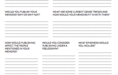 Writing Memoirs Writer Worksheet Wednesday Creative Writing Blog