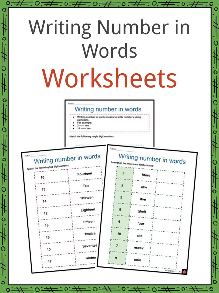 Worksheet Writing Numbers In Words Writing Worksheets