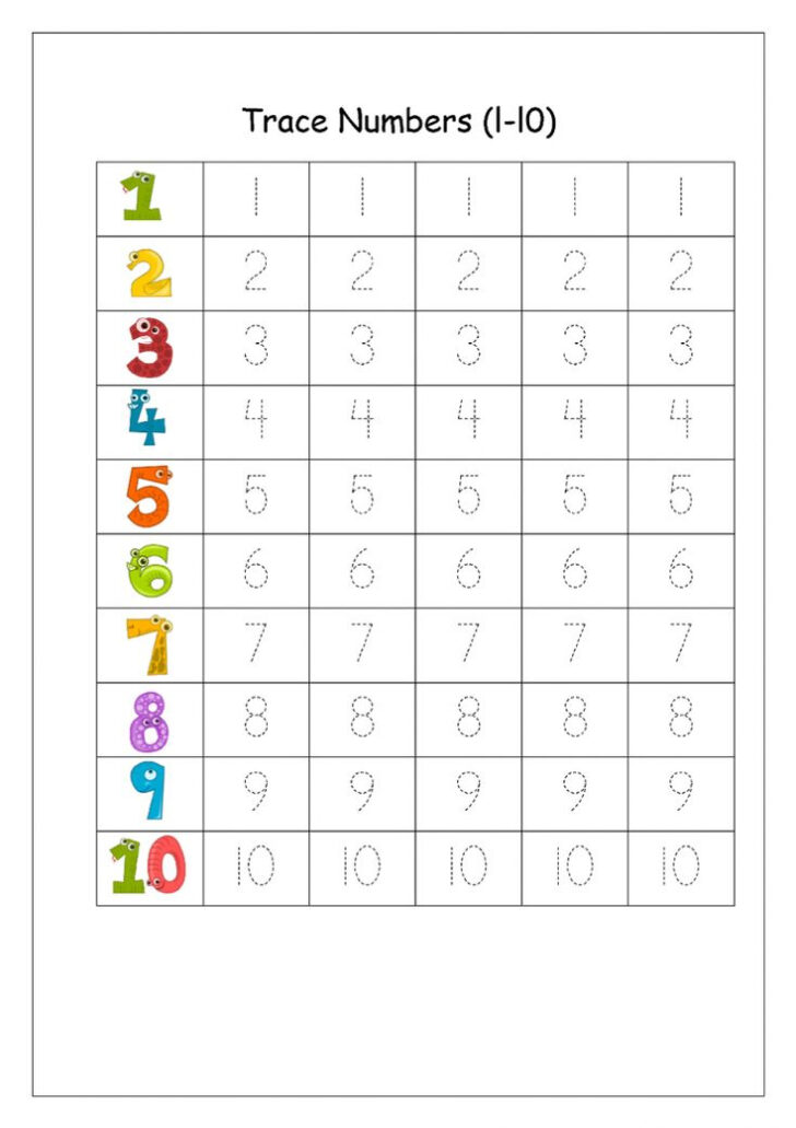 Number Writing Worksheet For Kindergarten