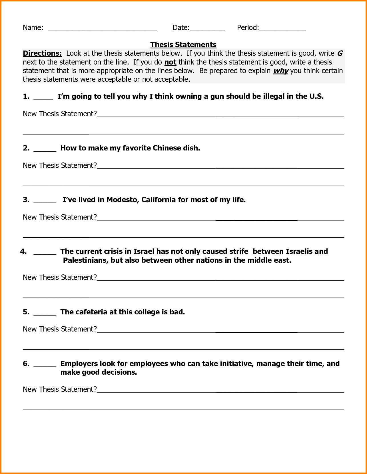 Writing Process Worksheet