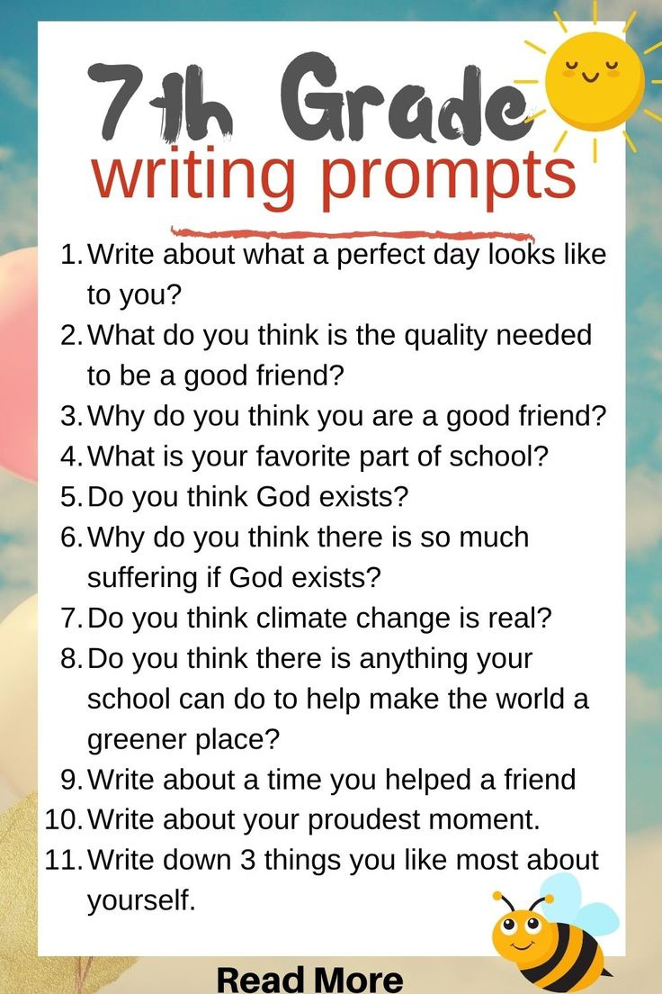 7th Grade Writing Prompts Worksheets | Writing Worksheets