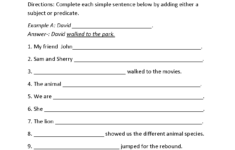 Writing Simple Sentences Worksheet Simple Sentences Worksheet