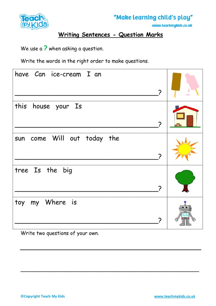 Writing Simple Sentences Worksheets Pdf