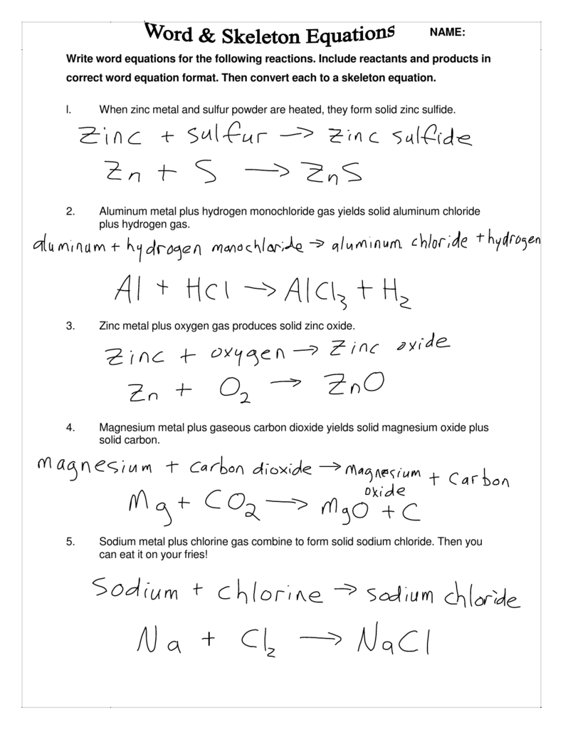 writing-chemical-equations-from-word-equations-worksheet-answers