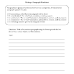 Writing Worksheets Paragraph Writing Worksheets Paragraph Writing